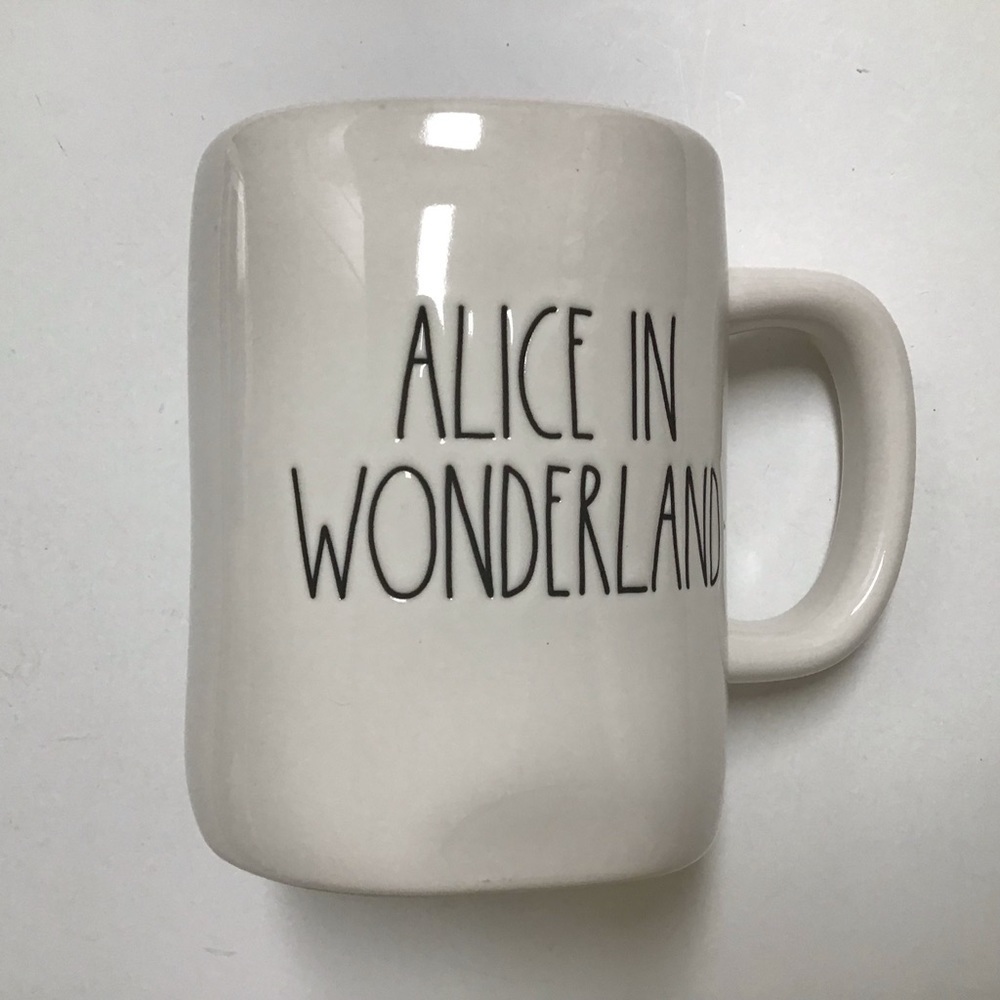 NEW Rae Dunn Artisan Disney Alice In Wonderland Mug Double Sided Alice Sitting - Picture 3 of 14